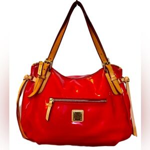 Dooney & Bourke Red and Tan Leather Shoulder Bag